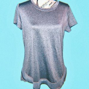 Women’s “Adrienne Vittadini” Gray Mesh Active T-Shirt (Size M)